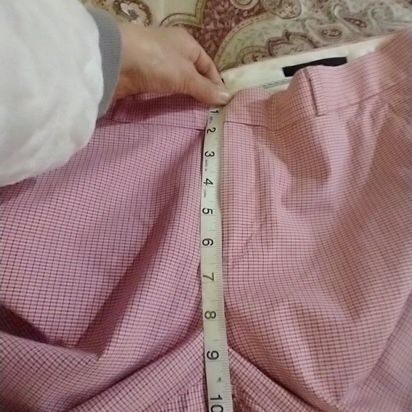 Size 4 Womens Banana Republic Avery Pink/Red/white check pants - Picture 14 of 17